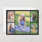 Maak je eigen fotocollage van 5 foto's briefkaart (Voorkant / Achterkant)