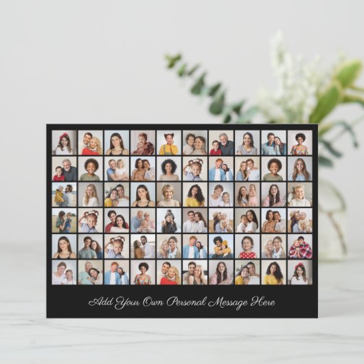 Maak je eigen fotocollage van 60 foto's en voeg je kaart (Staand voorkant)