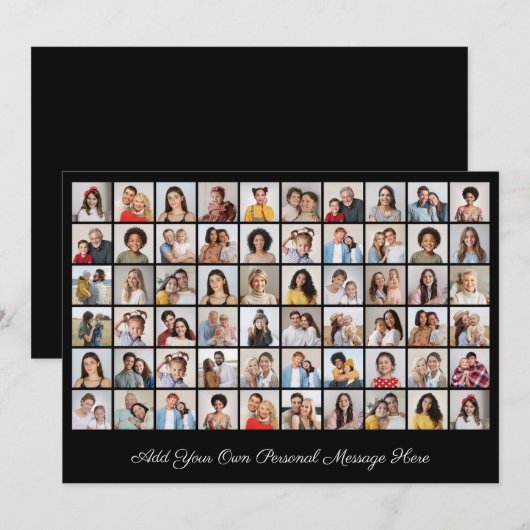 Maak je eigen fotocollage van 60 foto's en voeg je kaart (Voorkant / Achterkant)