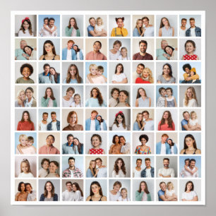 Maak je eigen fotocollage van 64 foto's poster