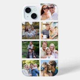 Maak je eigen fotocollage van 7 foto's iPhone 15 mini hoesje