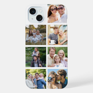 Maak je eigen fotocollage van 7 foto's iPhone 15 plus case