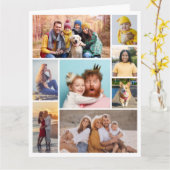 Maak je eigen fotocollage van 8 foto's kaart (Gele Bloem)