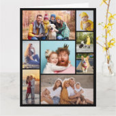 Maak je eigen fotocollage van 8 foto's kaart (Gele Bloem)