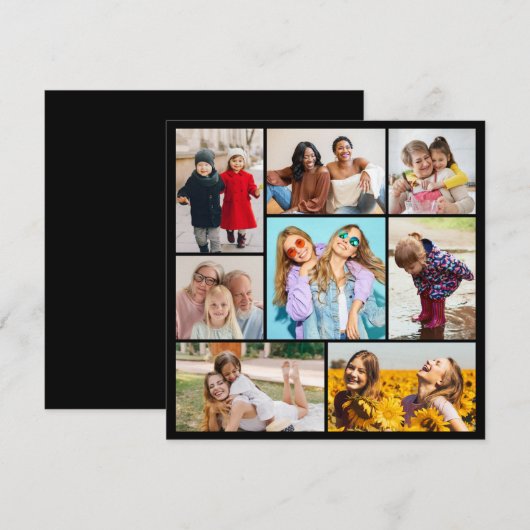 Maak je eigen fotocollage van 8 foto's notitiekaartje (Voorkant / Achterkant)