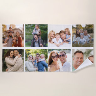 Maak je eigen fotocollage van 8 foto's strandlaken