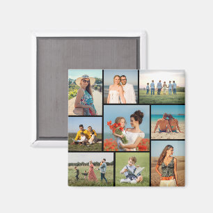 Maak je eigen fotocollage van 9 foto's magneet