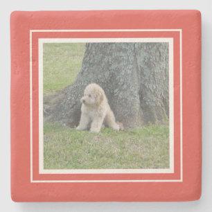 Maak je eigen fototemplate Coral & Wit Stenen Onderzetter