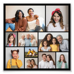 Maak Je Eigen Fotovergroting met 10 Foto's Collage Foto Afdruk