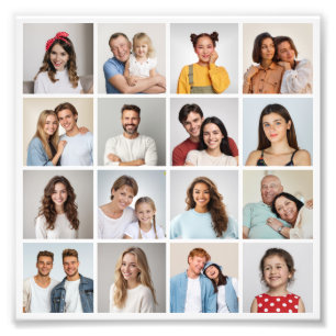 Maak Je Eigen Fotovergroting met 16 Foto's Collage Foto Afdruk