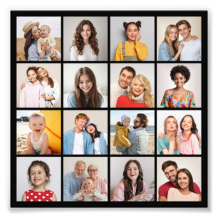 Maak Je Eigen Fotovergroting met 16 Foto's Collage Foto Afdruk