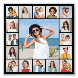 Maak Je Eigen Fotovergroting met 17 Foto's Collage Foto Afdruk