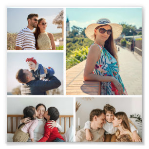 Maak Je Eigen Fotovergroting met 5 Foto's Collage Foto Afdruk