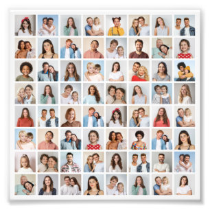 Maak Je Eigen Fotovergroting met 64 Foto's Collage Foto Afdruk