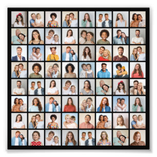 Maak Je Eigen Fotovergroting met 64 Foto's Collage Foto Afdruk