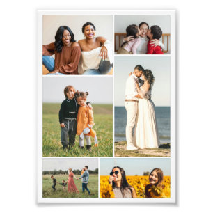 Maak Je Eigen Fotovergroting met 6 Foto's Collage Foto Afdruk