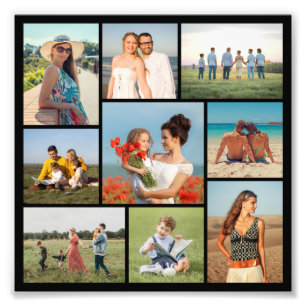 Maak Je Eigen Fotovergroting met 9 Foto's Collage Foto Afdruk