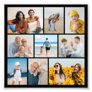 Maak Je Eigen Fotovergroting met 9 Foto's Collage Foto Afdruk