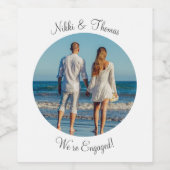 Maak je eigen fotoverlovingsnaam Koppel Wijn Etiket (Enkel label)