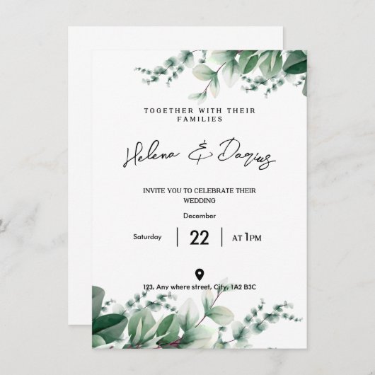 Maak je eigen - Ga groen Save The Date (Voorkant / Achterkant)