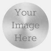 Maak Je Eigen Geborsteld Metallisch Zilveren Radia Ronde Sticker (Voorkant)