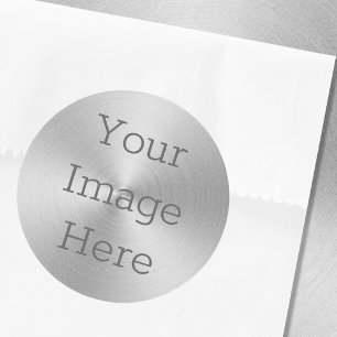 Maak Je Eigen Geborsteld Metallisch Zilveren Radia Ronde Sticker