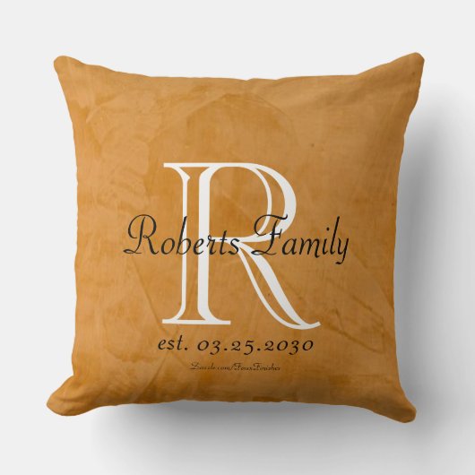 Maak Je Eigen Gebrande Faux Leer Monogram Kussen (Voorkant)
