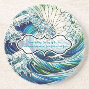 Maak Je Eigen Gebrandschilderde Stralende Oceaango Zandsteen Onderzetter