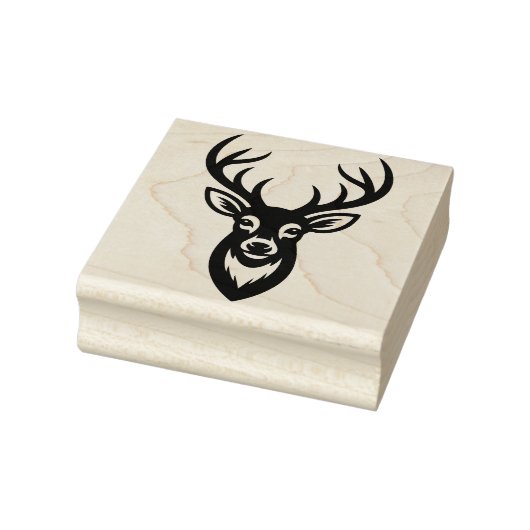 Maak je eigen gehoornde herten met omrande ogen rubberstempel (Stempel)