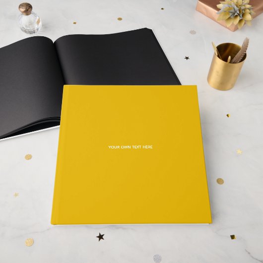 Maak je eigen gele aangepaste ontwerp gastenboek (Voorkant open)