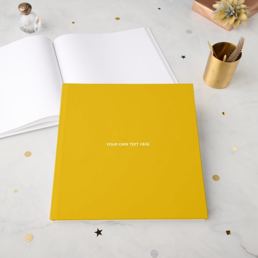 Maak Je Eigen Gele Aangepaste Ontwerp Gastenboek (Voorkant open)