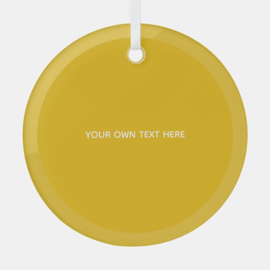 Maak Je Eigen Gele Aangepaste Ontwerp Glas Ornament (Voorkant)