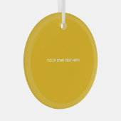 Maak Je Eigen Gele Aangepaste Ontwerp Glas Ornament (Voorkant Rechts)