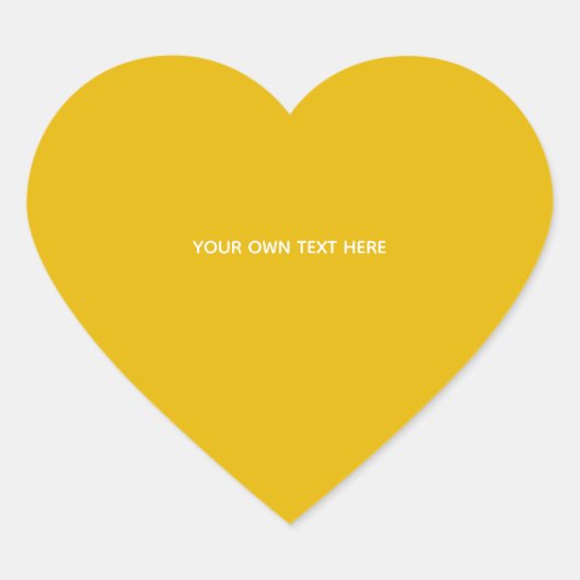Maak je eigen gele aangepaste ontwerp hart sticker (Voorkant)