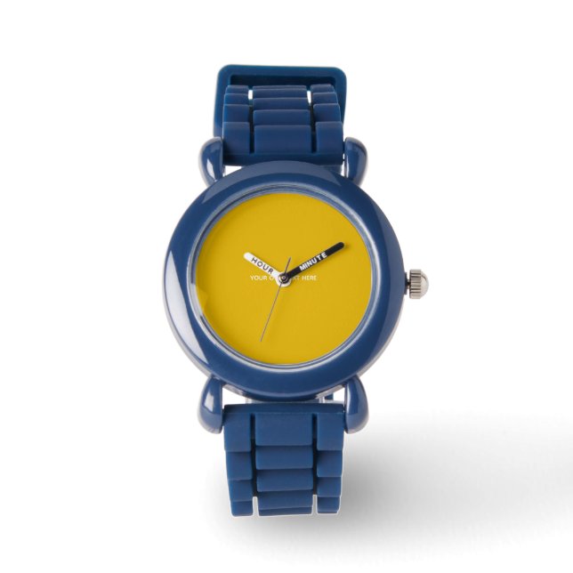 Maak Je Eigen Gele Aangepaste Ontwerp Horloge (Voorkant)