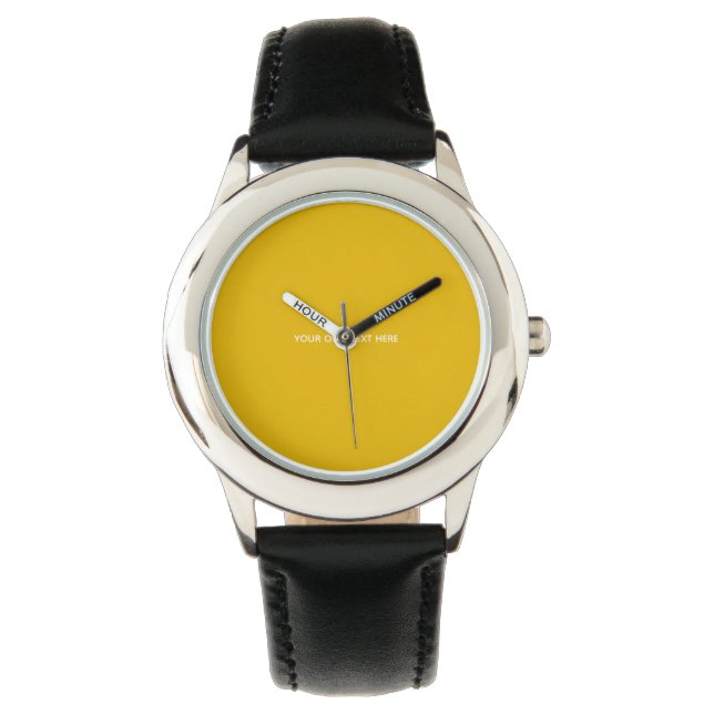 Maak Je Eigen Gele Aangepaste Ontwerp Horloge (Voorkant)