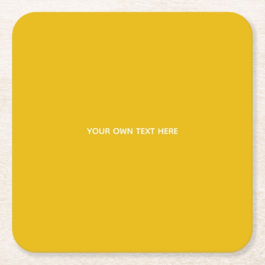 Maak Je Eigen Gele Aangepaste Ontwerp Kartonnen Onderzetters (Voorkant)
