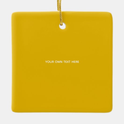 Maak Je Eigen Gele Aangepaste Ontwerp Keramisch Ornament (Voorkant)