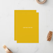 Maak je eigen gele aangepaste ontwerp notitiekaartje (Voorkant / Achterkant in situ)