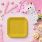 Maak je eigen gele aangepaste ontwerp papieren bordje (Feest)