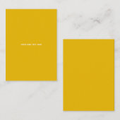 Maak je eigen gele aangepaste ontwerp plaatskaartje (Voorkant / Achterkant)