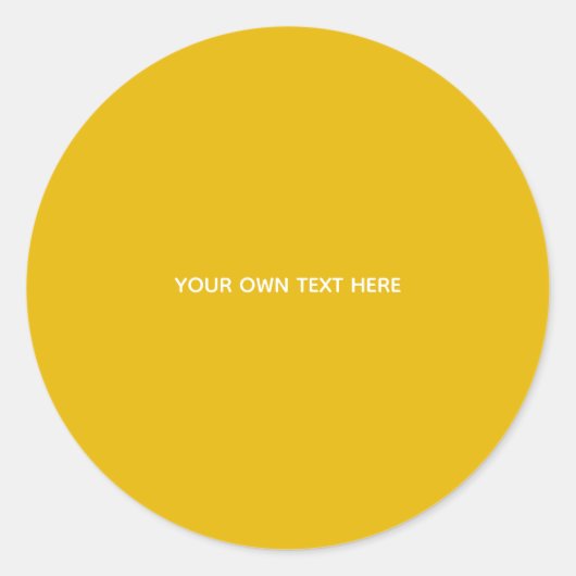 Maak je eigen gele aangepaste ontwerp ronde sticker (Voorkant)