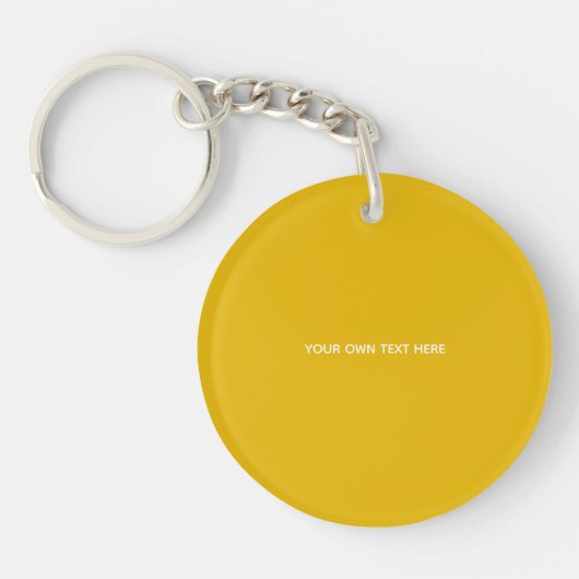 Maak Je Eigen Gele Aangepaste Ontwerp Sleutelhanger (Voorkant)