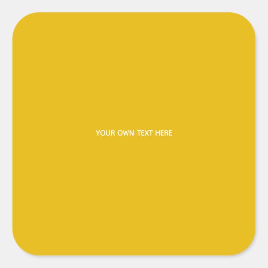 Maak je eigen gele aangepaste ontwerp vierkante sticker (Voorkant)