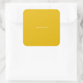 Maak je eigen gele aangepaste ontwerp vierkante sticker (Tas)