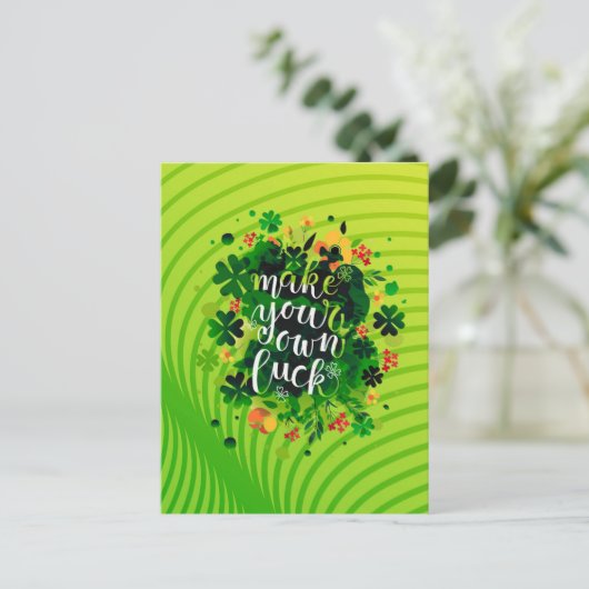 Maak je eigen geluk! Briefkaart (Staand voorkant)