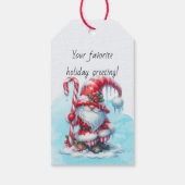 Maak Je Eigen Gelukkige Candy Cane Kabouter Kerstm Cadeaulabel (Achterkant)