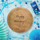 Maak je eigen gelukkige feestdagen koper metaalgla papieren bordje (Feest)