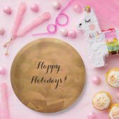 Maak je eigen gelukkige feestdagen koper metaalgla papieren bordje (Feest)