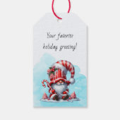 Maak je eigen gelukkige pepermunt Kerstgnome Cadeaulabel (Achterkant)